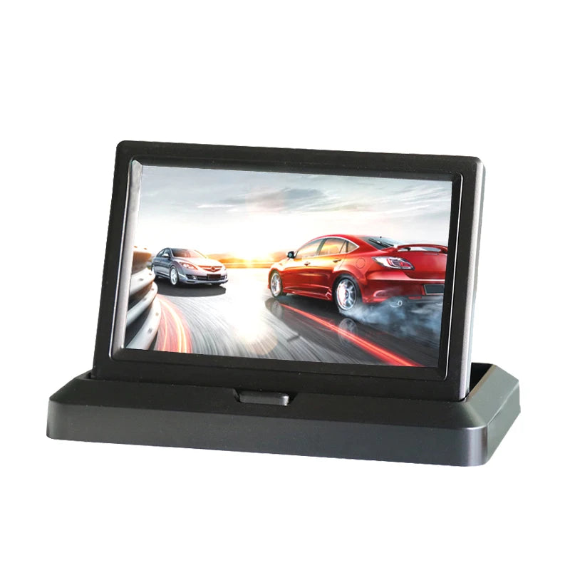 5 Inch 800*480 TFT LCD Foldable Car Monitor Reverse Parking And 12 LED Night Vision Rear View Camera