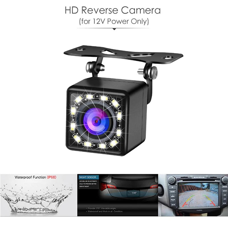 5 Inch 800*480 TFT LCD Foldable Car Monitor Reverse Parking And 12 LED Night Vision Rear View Camera