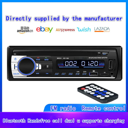 1 DIN car radio car audio FM Bluetooth MP3 audio player Bluetooth mobile handsfree USB / SD car stereo radio instrument panel au