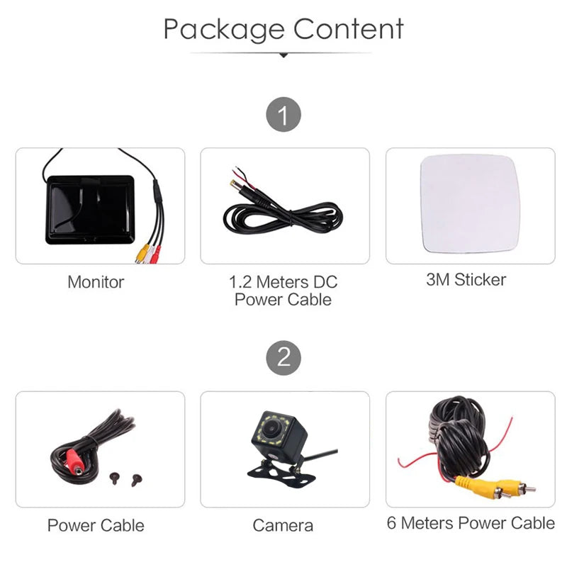 5 Inch 800*480 TFT LCD Foldable Car Monitor Reverse Parking And 12 LED Night Vision Rear View Camera
