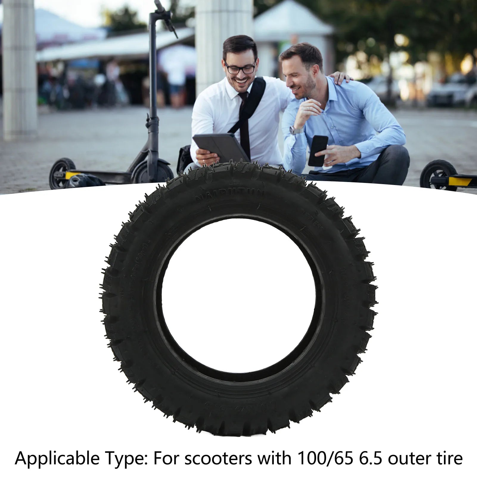 100 65 6.5 Tire 11inch Rubber Shock Absorption Widen Thicken Off Road Tyre for Scooter with Inflatable Nozzle 100 65 6.5 Tire