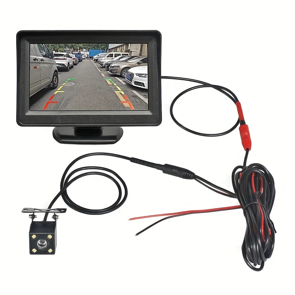 4.3 Inch Car Monitor With Rear View Camera For Vehicle Parking Reversing Camera With LCD Screen Usb Easy Installation