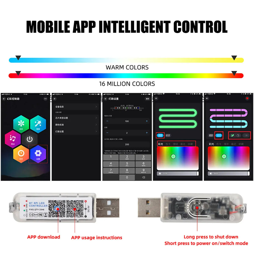 10 in 1 Car LED Acrylic Light Strip