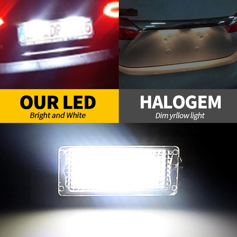 2x LED Car Number License Plate Light for Audi A4 B8 A5 Q5 S5 TT A1 S4 A6 A7 2008-2012 for VW PASSAT Error Free