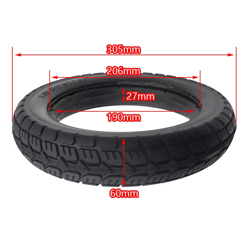 12.5 inch 3.00-8 Solid Tyre 12.5x2.50 Non-pneumatic Tire For Gas and Electric Scooters Warehouse Vehicles Mini Motorcycle