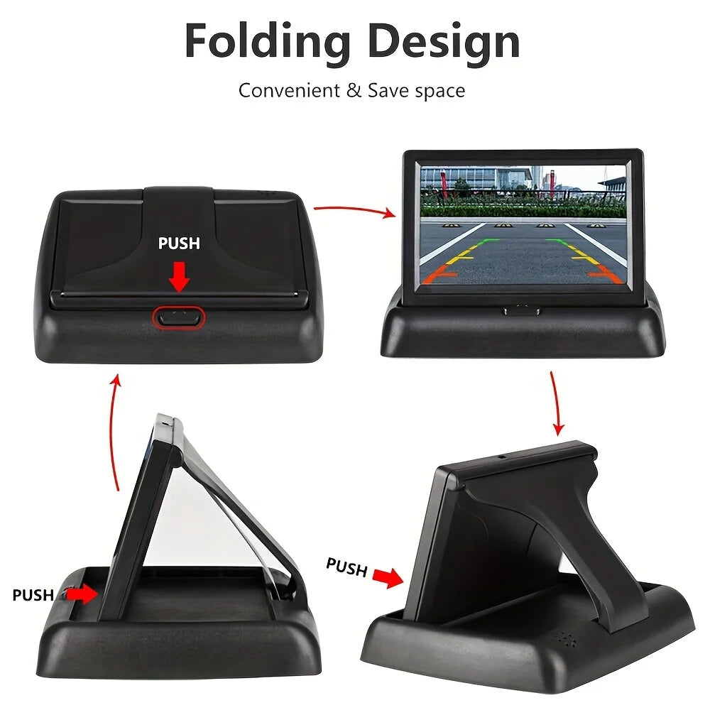 4.3 Inch LCD Foldable Display For Parking The Car Monitor Screen for Parking TFT LCD Display HD Digital Color Car Monitor Vehich