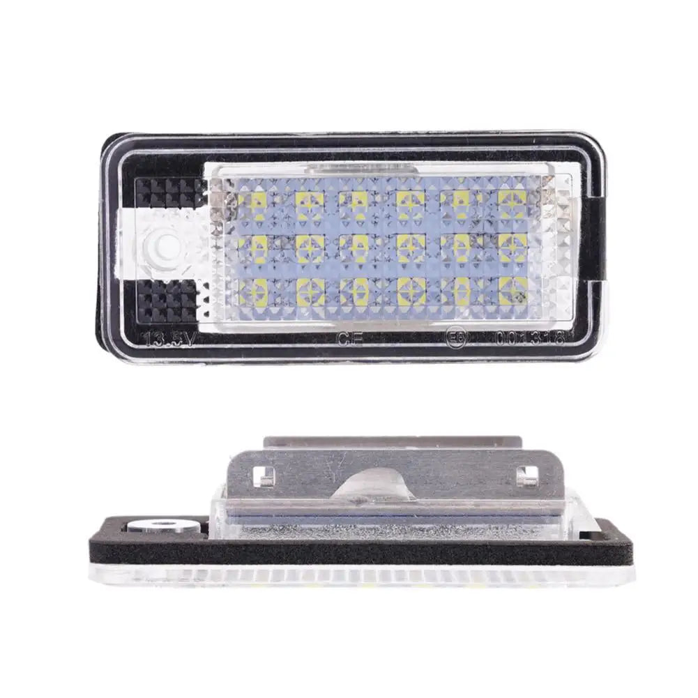 2PCS Rear LED License Plate Light For Audi A3 S3 8P A4 S4 B6 B7 A6 C6 S6 A8 S8 Q7 RS4 RS6 Plus Avant Auto Lamp Light