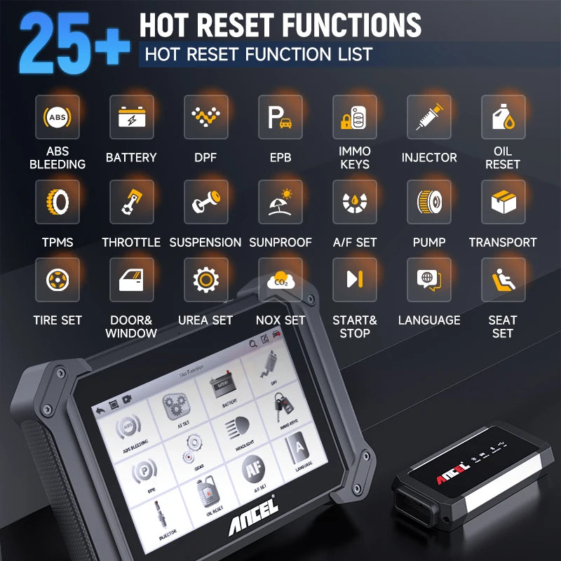2025 ANCEL V6 Pro+ HD Automotive OBD2 Scanner Full System Diagnostic Tool 40+Reset ECU Coding FCA Autoauth For 12V 24V Car Truck