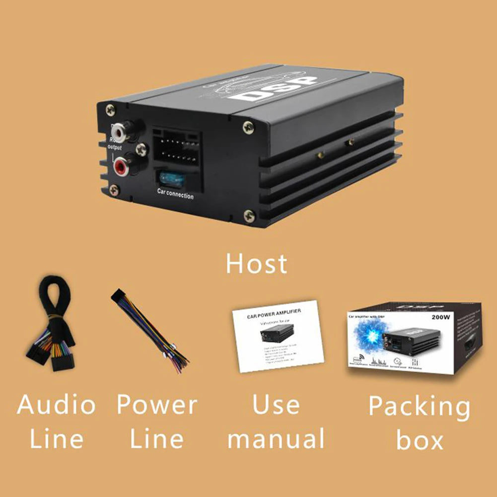 4x50W Car DSP Digital Audio Processor 4 In 6 Out DSP Car Power Amplifier Audio Digital Sound Processor for Car Audio Enhancement