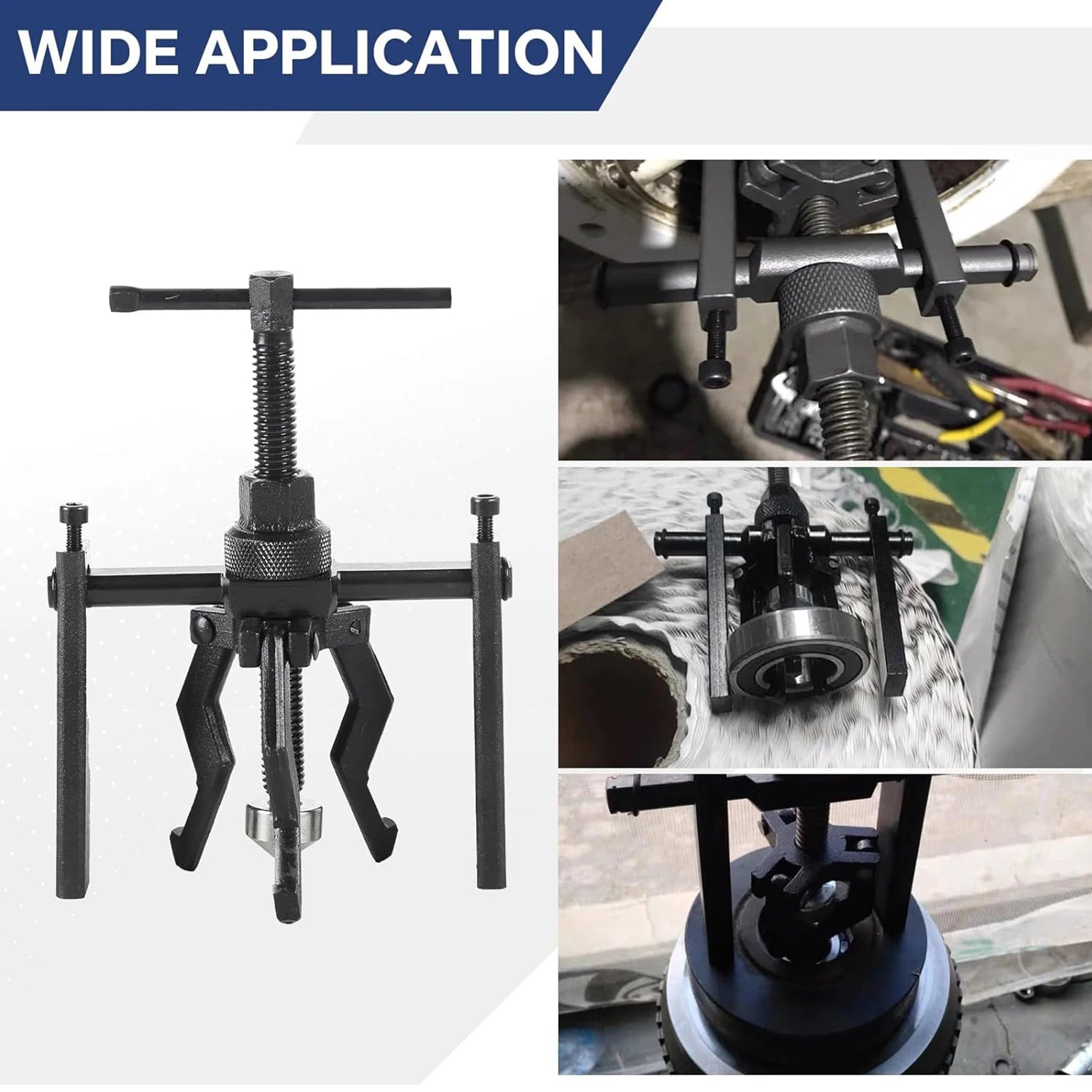3-Claw Bearing Puller Auto Removal Tool Wheel Inner Bearing Puller Gear Puller Auto Repair Hand-Held Tool Kit Car Motorcycle