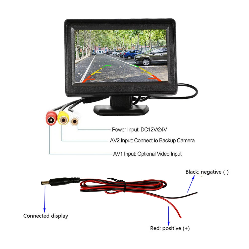 4.3 Inch TFT LCD Car Monitor Screen For Rear View Kit Reverse Parking Camera  Desktop Car Monitor Screen Car DVD Small Display