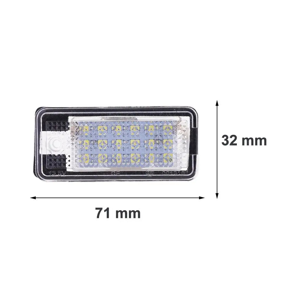 2PCS Rear LED License Plate Light For Audi A3 S3 8P A4 S4 B6 B7 A6 C6 S6 A8 S8 Q7 RS4 RS6 Plus Avant Auto Lamp Light