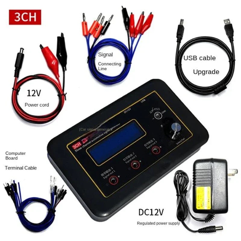 3CH Three Channel Auto Signal Generator ECU Computer Maintenance Tester Crankshaft Camshaft Sensor Simulator
