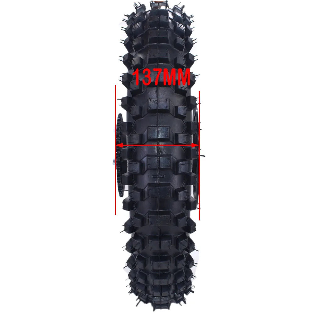 1.85-14 Inch Rear 14" Wheel 90/100-14 Dirt Tire Steel Circle Rims With Brake Disc Plate and Sprocket For Dirt Bike Motorcycle