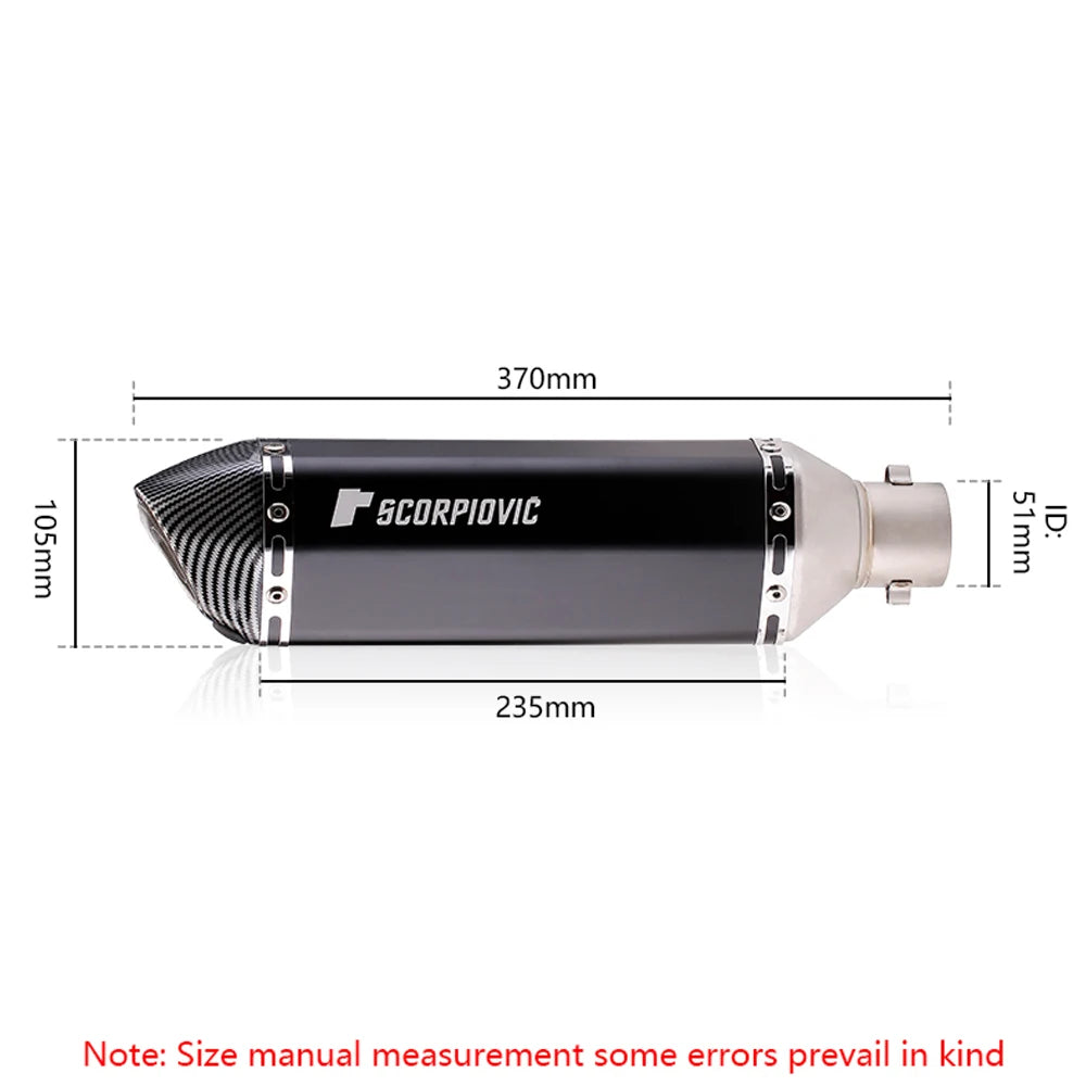 51mm Escape Moto Tube Motorcycle Exhaust Muffler with Db Killer 370MM