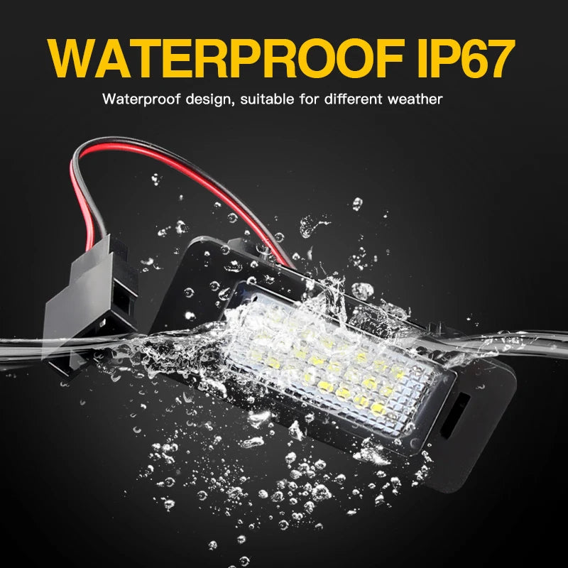 2x LED Car Number License Plate Light for Audi A4 B8 A5 Q5 S5 TT A1 S4 A6 A7 2008-2012 for VW PASSAT Error Free