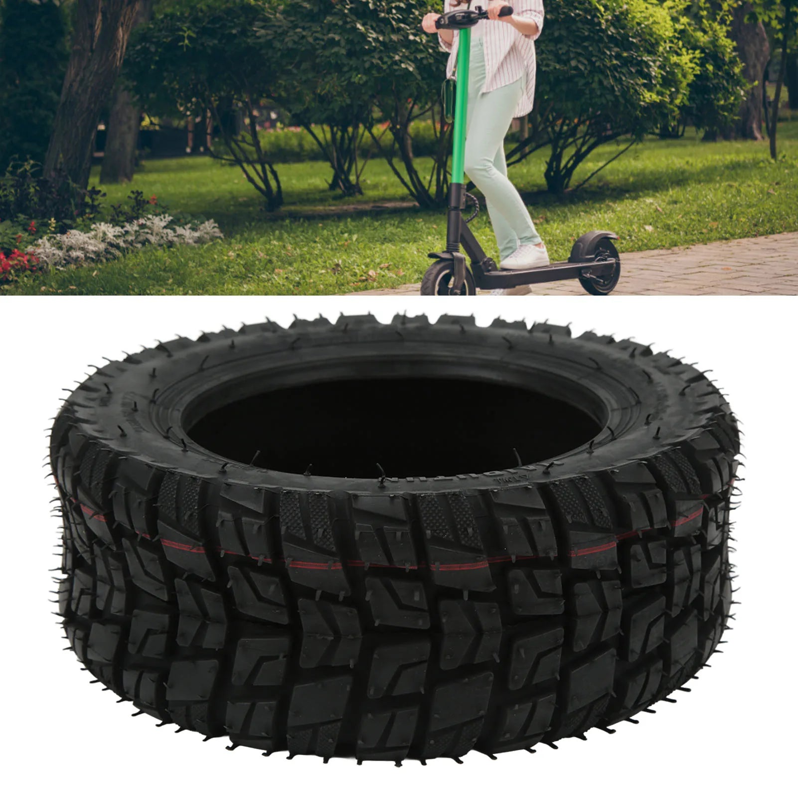 100 65 6.5 Tire 11inch Rubber Shock Absorption Widen Thicken Off Road Tyre for Scooter with Inflatable Nozzle 100 65 6.5 Tire