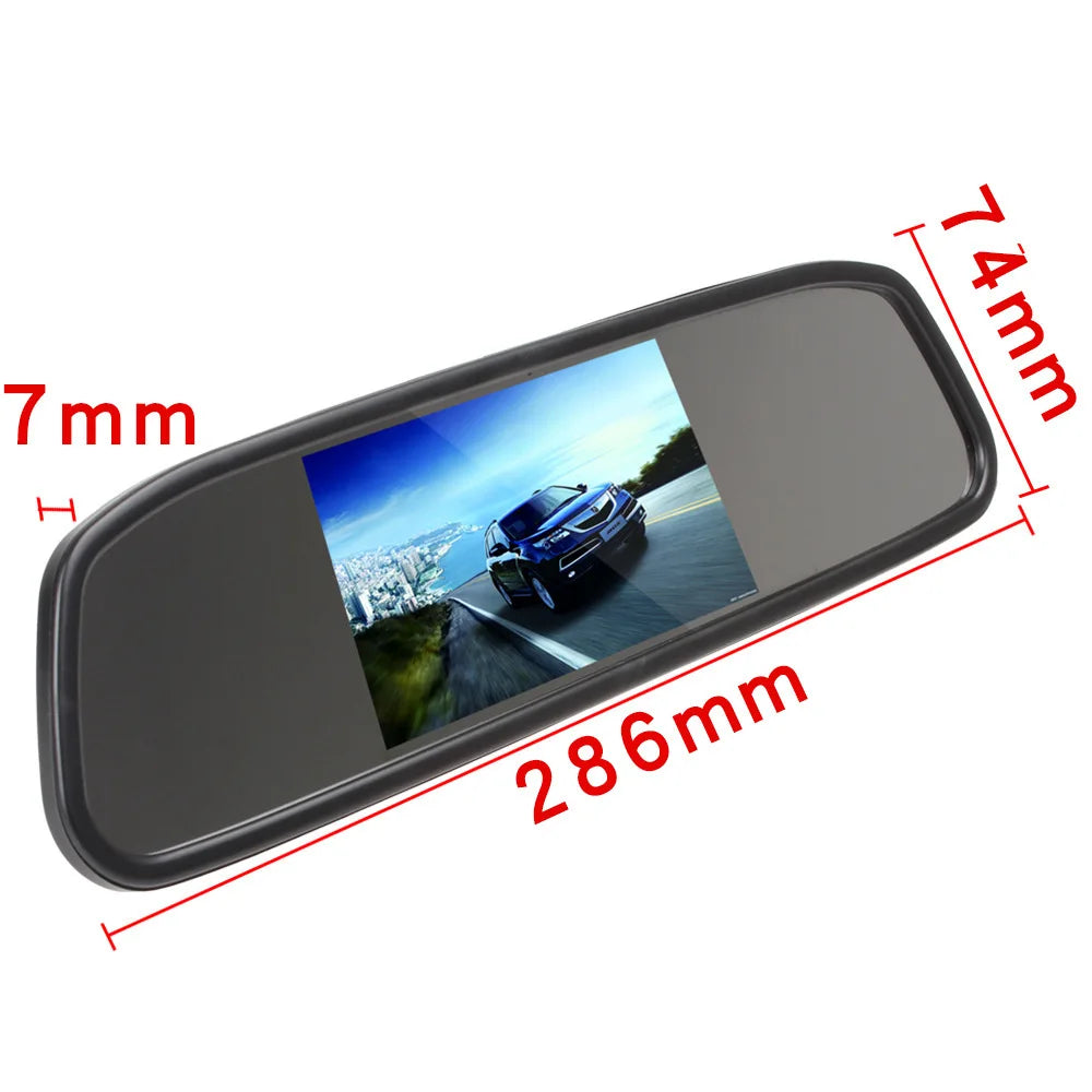 4.3 Inch Car Rearview Mirror HD Video Auto Parking Monitor Night Vision Rear View Camera TFT LCD Reversing Priority