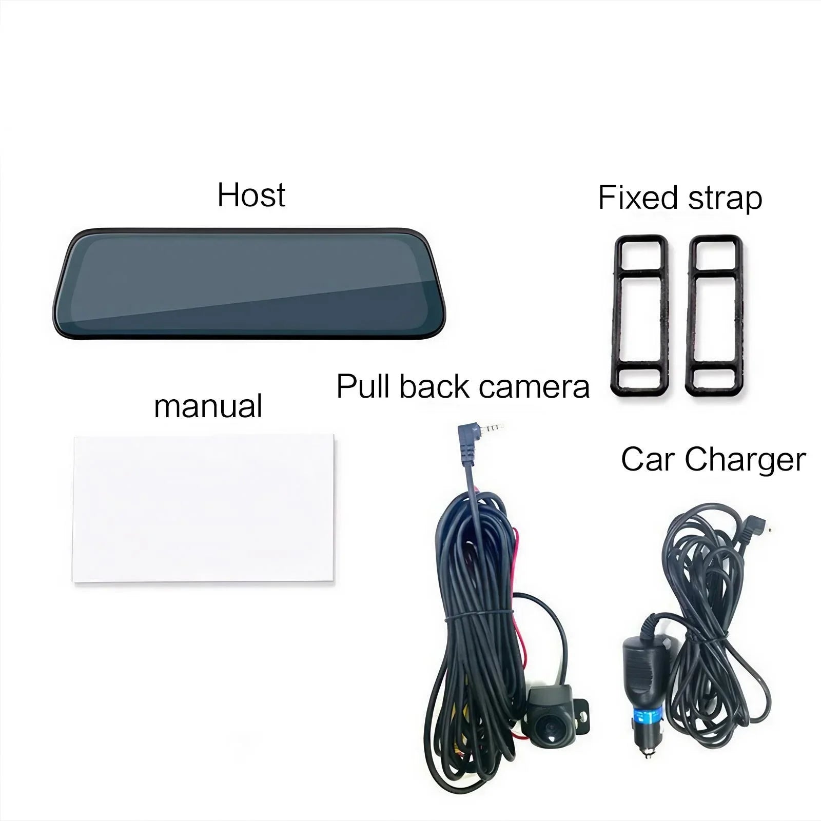 4K 10 WIFI Touch Screen Rear View Mirror Dash Cam Front and Rear Dual Cameras 24H Parking Monitor DVR Streaming Media