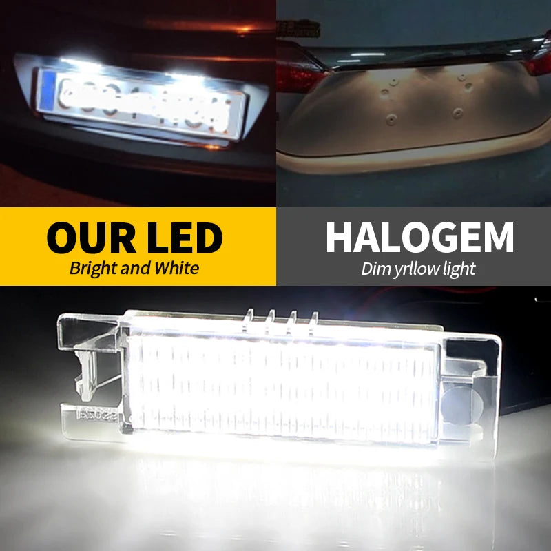 2Pcs LED License Plate Light For Opel Vectra C Astra J H Zafira B Insignia Corsa C D Meriva A Tigra B Canbus Number Plate Lamp