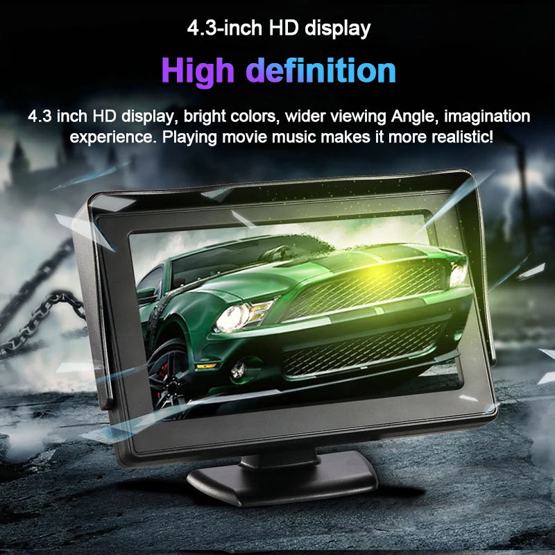 4.3-inch in-vehicle display screen, optional in-vehicle reversing camera, high-definition reversing image system