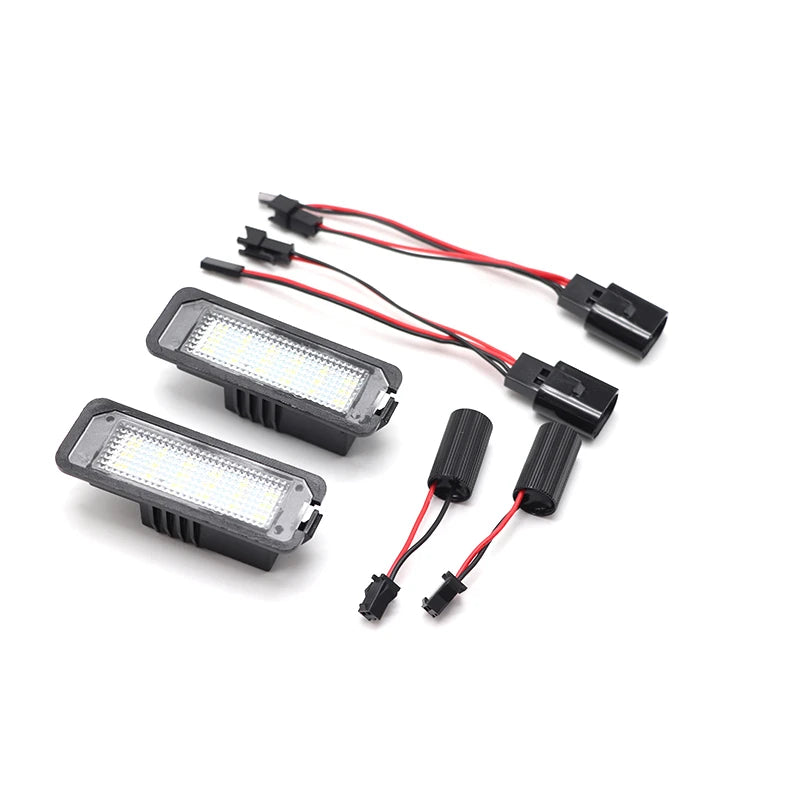 2pcs LED License Number Plate Light Lamp  For VW Passat B6 CC Eos Golf 4 5 6 7 MK7 Polo Superb Seat Leon Altea Car Lamp