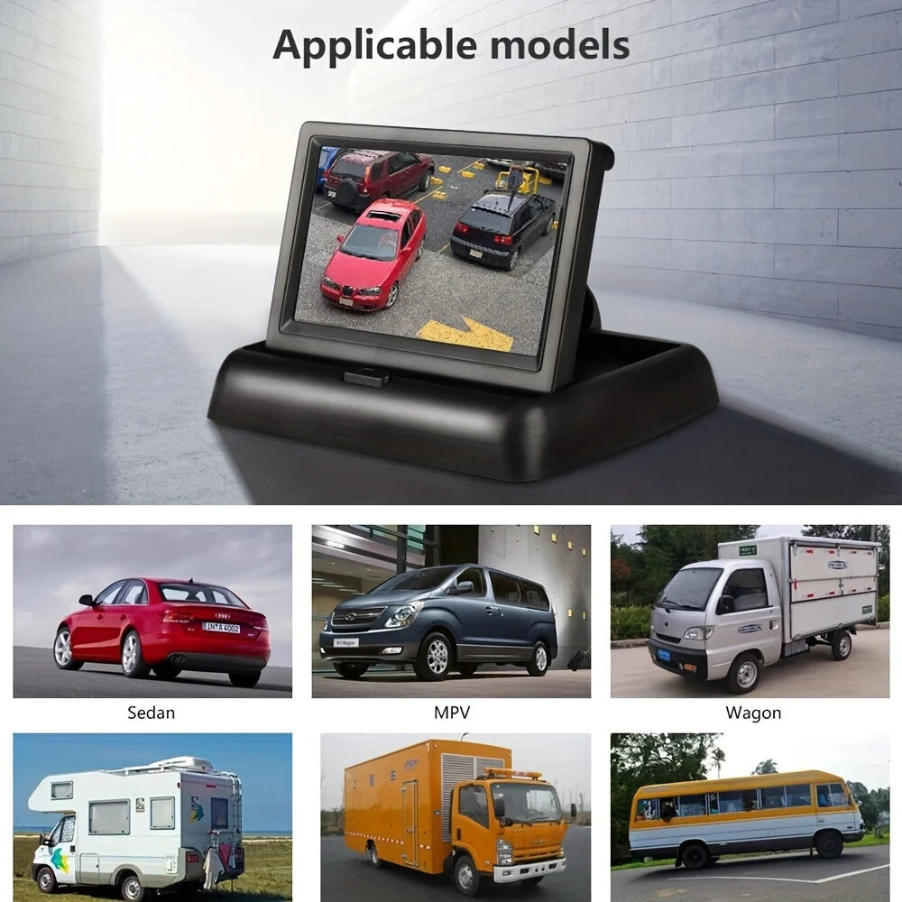 4.3 Inch LCD Foldable Display For Parking The Car Monitor Screen for Parking TFT LCD Display HD Digital Color Car Monitor Vehich