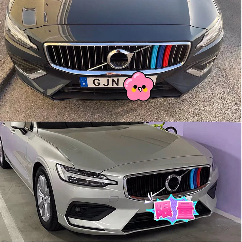 3 pcs Auto Car 3 Colors Front Grill Covers For VOLVO S60 V60 Accessories decoration 2020-2024