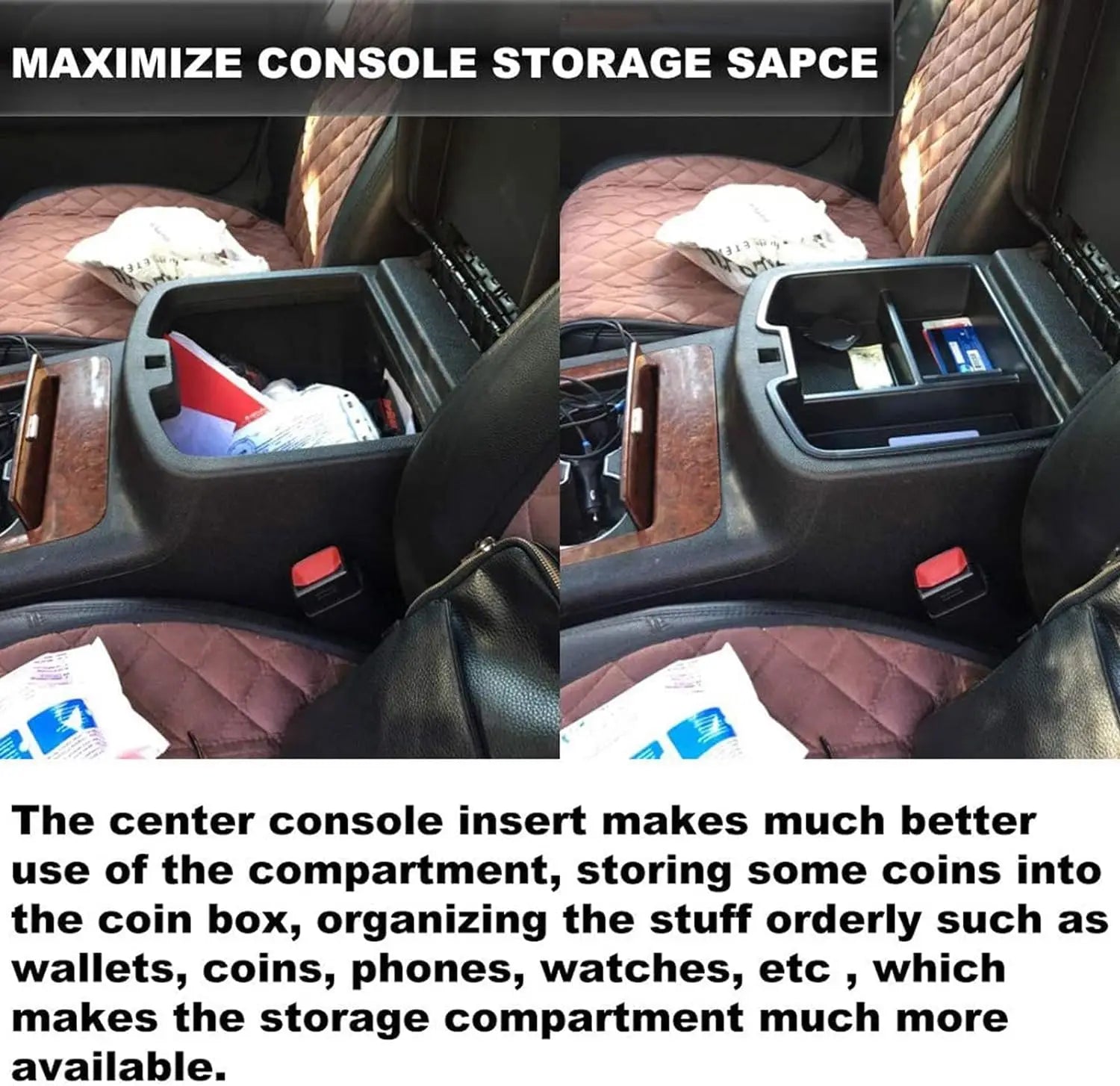 07-14 Full Size Trucks Center Front Floor Console Compatible with Chevrolet Avalanche Tahoe Silverado Suburban