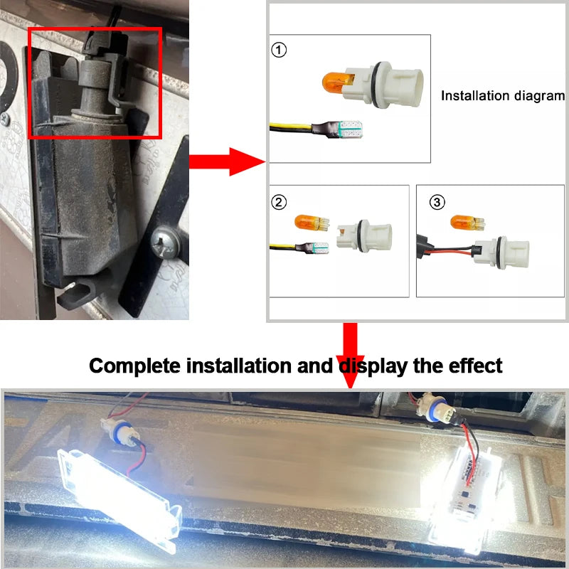 2pcs For Opel LED Number License Plate Light Astra K J H Corsa D E C Meriva A B Vectra C Zafira B Insignia Adam or Vauxhal White