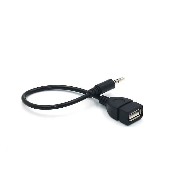 3.5mm Car AUX Audio Cable To USB Audio Cable Car Electronics for Play Music Black Car Audio Cable USB Headphone Converter