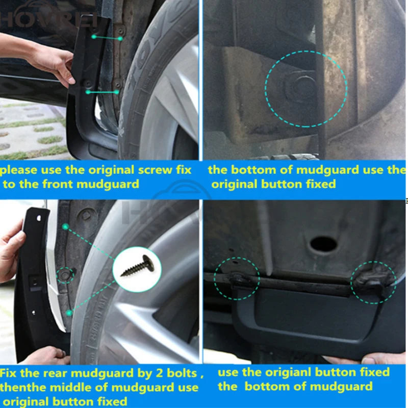 4PCS Car Mudguards For Volvo V60 2019~2025 2020 2021 2022 2023 2024 Wheel Mud Flaps Splash Guards Front Rear Fenders Accessories