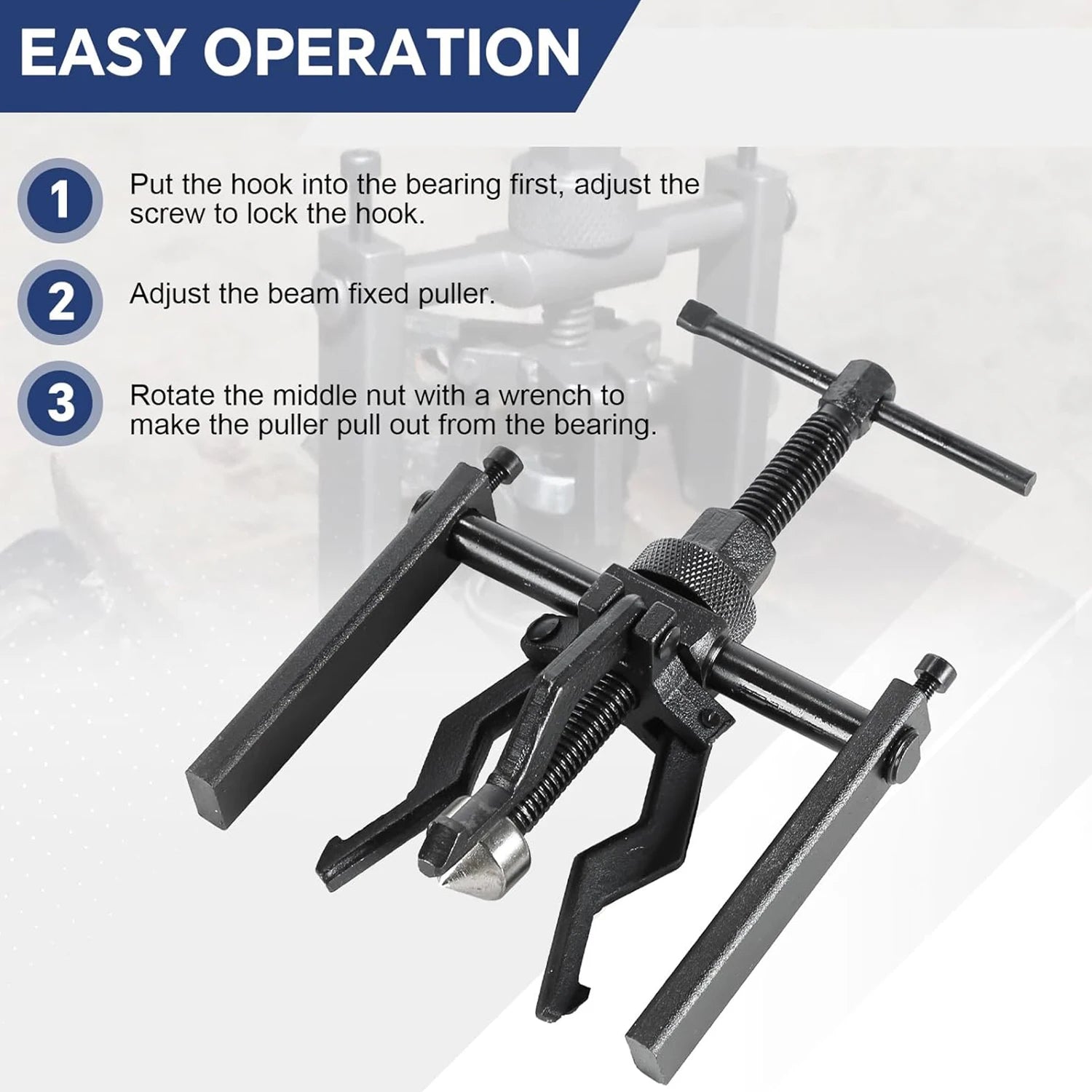 3-Claw Bearing Puller Auto Removal Tool Wheel Inner Bearing Puller Gear Puller Auto Repair Hand-Held Tool Kit Car Motorcycle