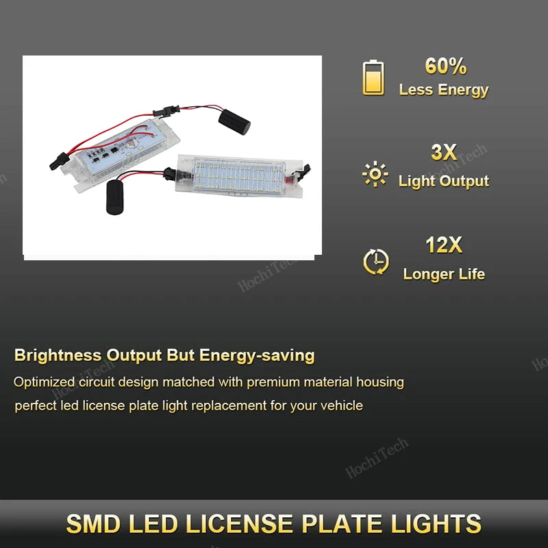 2x LED License Number Plate Light Lamps For Fiat Bravo Argo Grande Punto Evo Siena 500L Doblo Croma Marea Seicento Tipo Multipla