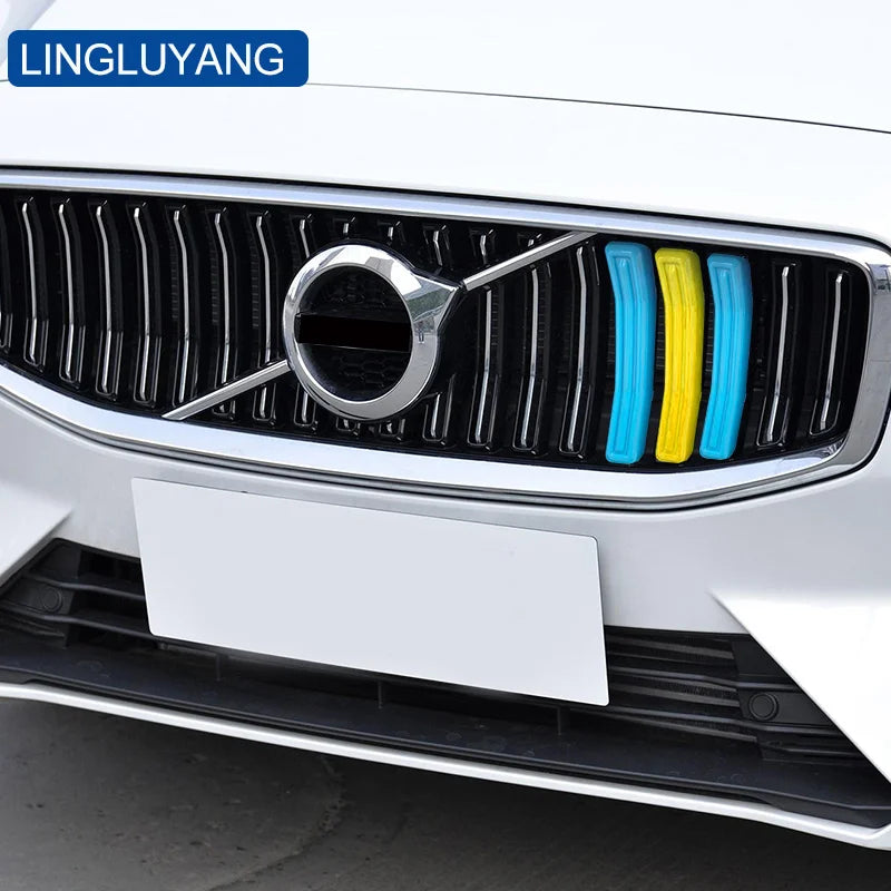 3 pcs Auto Car 3 Colors Front Grill Covers For VOLVO S60 V60 Accessories decoration 2020-2024