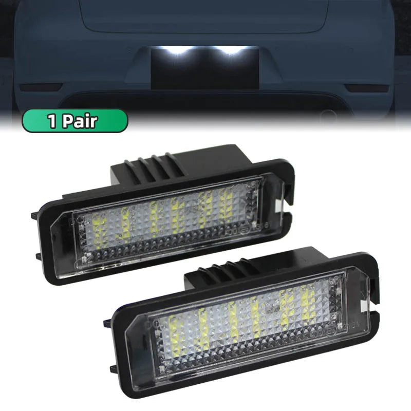 2pcs LED License Number Plate Light Lamp Car Lamp For VW Passat B6 CC Eos Golf 4 5 6 7 MK7 Polo Superb Seat Leon Altea