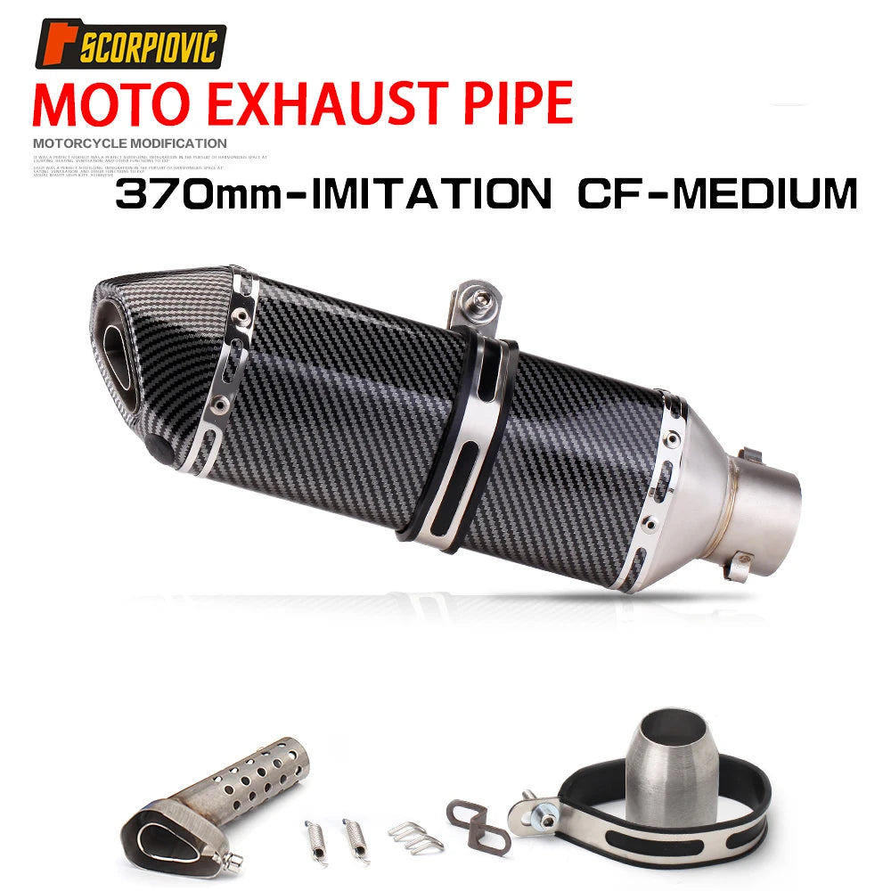 51mm Escape Moto Tube Motorcycle Exhaust Muffler with Db Killer 370MM