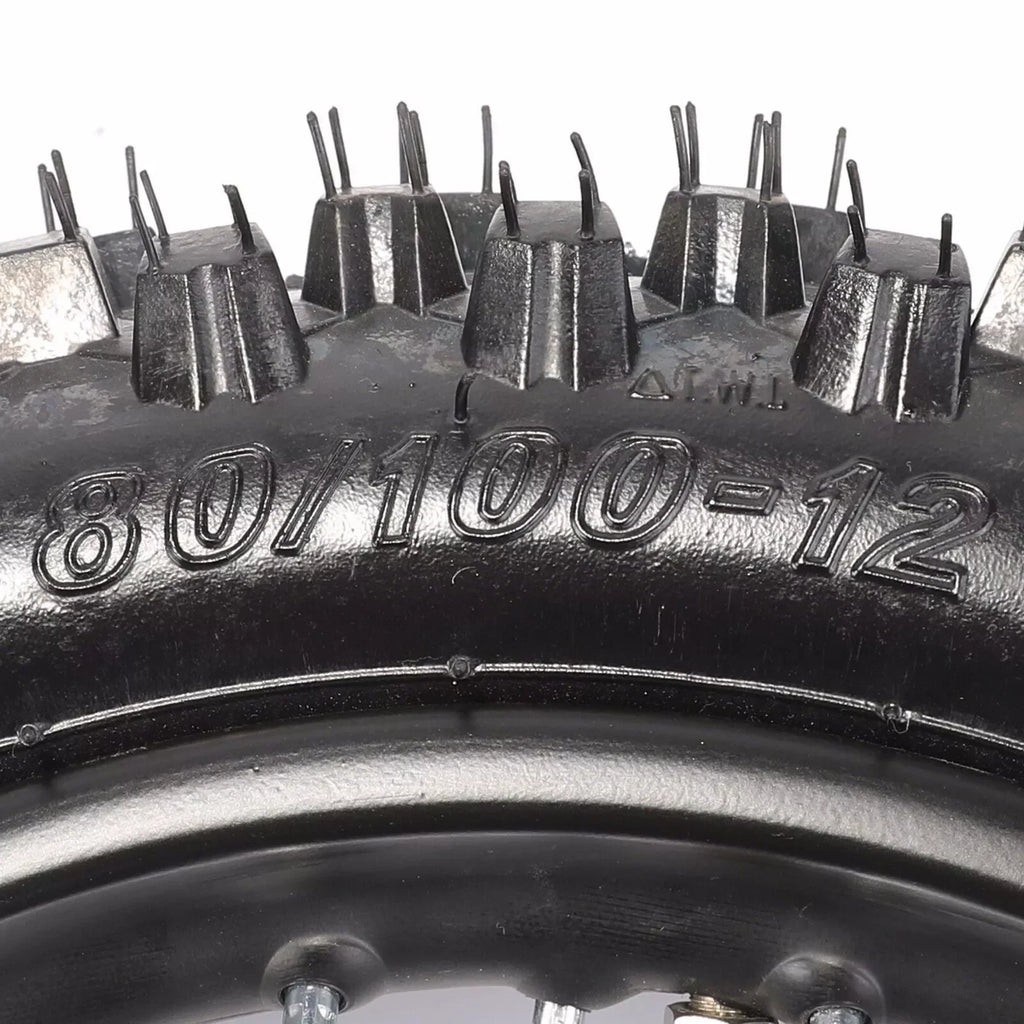 12'' Rear Wheel 80/100-12 RimTire 3.00-12 Tire 12mm Bearing  Axle for Pit Pro Trail Bikes Off-road Apollo CRF 125cc