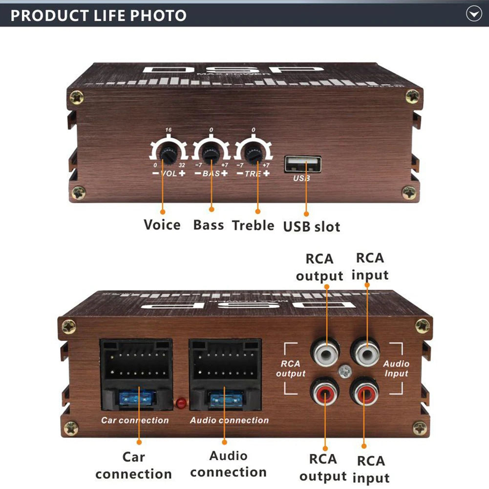 4x50W Car DSP Digital Audio Processor Support APP Control Audio Digital Sound Processor Car DSP Amplifier for Cars