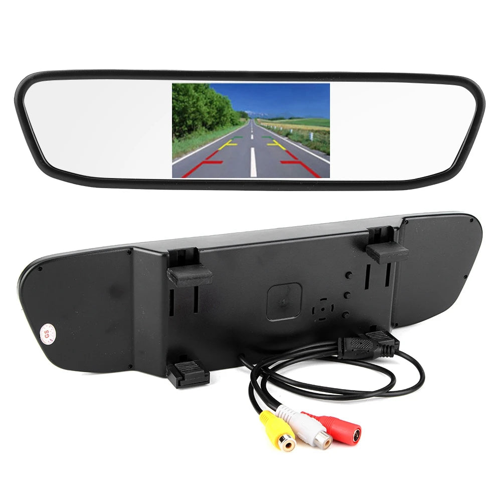 4.3in Car Monitor 4.3in Car Rearview Mirror Monitor HD -LCD Screen 2 Channels Video Input Car Monitor Rearview Mirror Monitor