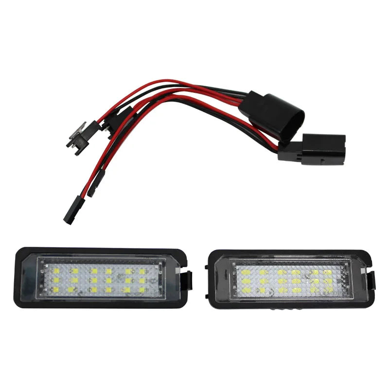 2pcs LED License Number Plate Light Lamp Car Lamp For VW Passat B6 CC Eos Golf 4 5 6 7 MK7 Polo Superb Seat Leon Altea