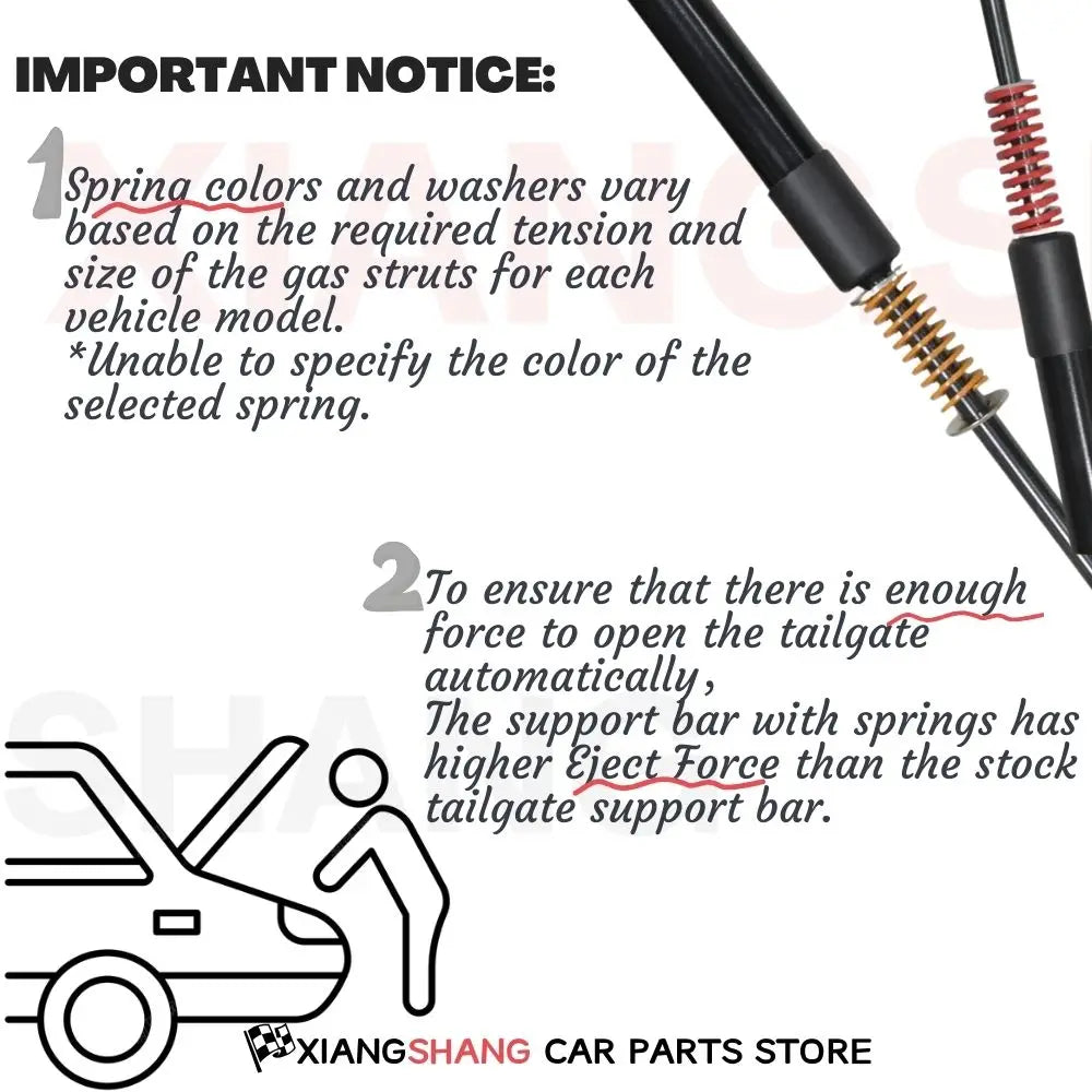 2pcs Rear Damper for Volvo V40 2012-2019 Hatchback With Modified Larger Spoiler WITH SPRING Trunk Boot Gas Charged Gas Struts