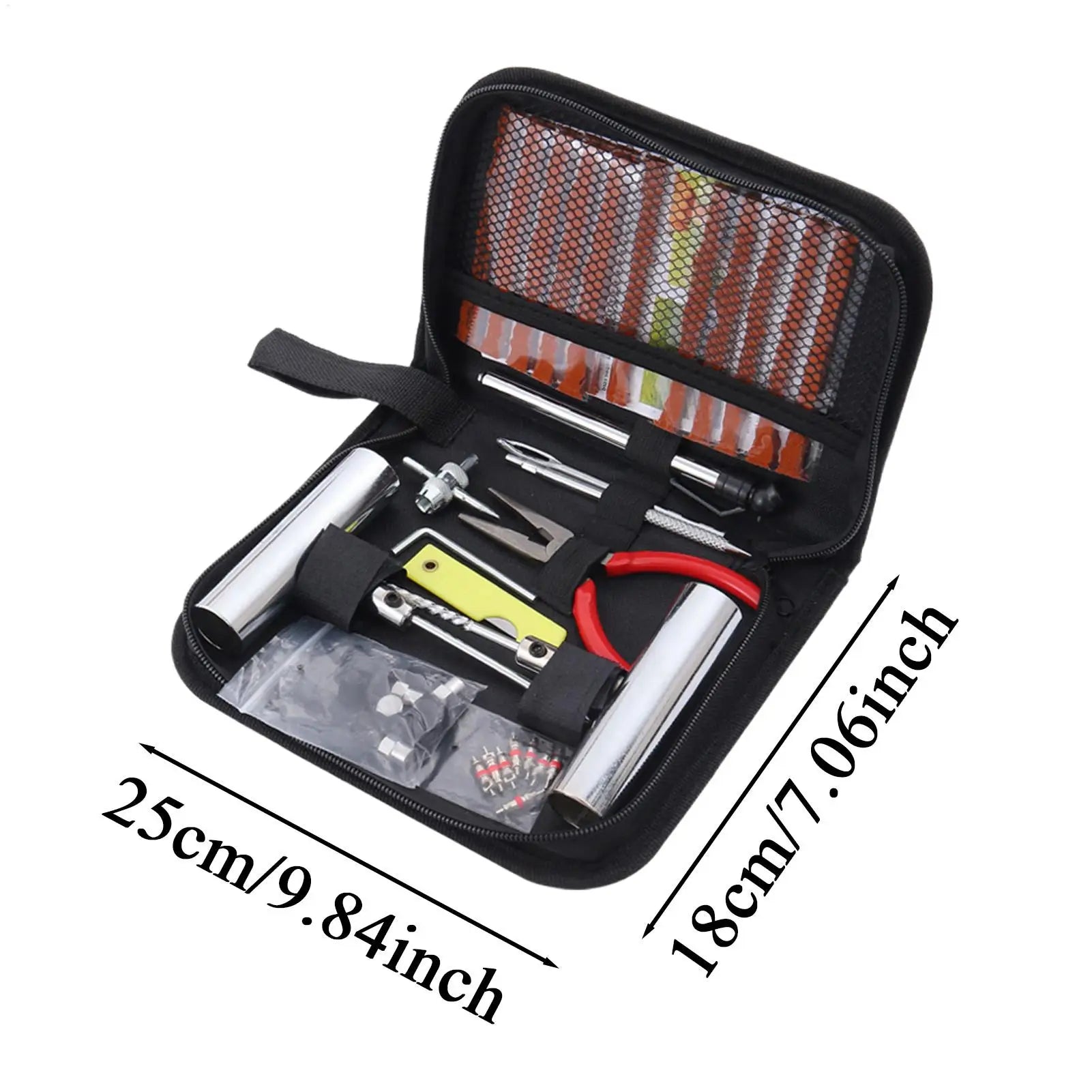 34 Pieces Car Tire Repair Kit Motorcycle Patch Flats Repair Kit Portable Fix Tools for Travel Daily Roadside Sedans SUV Truck RV