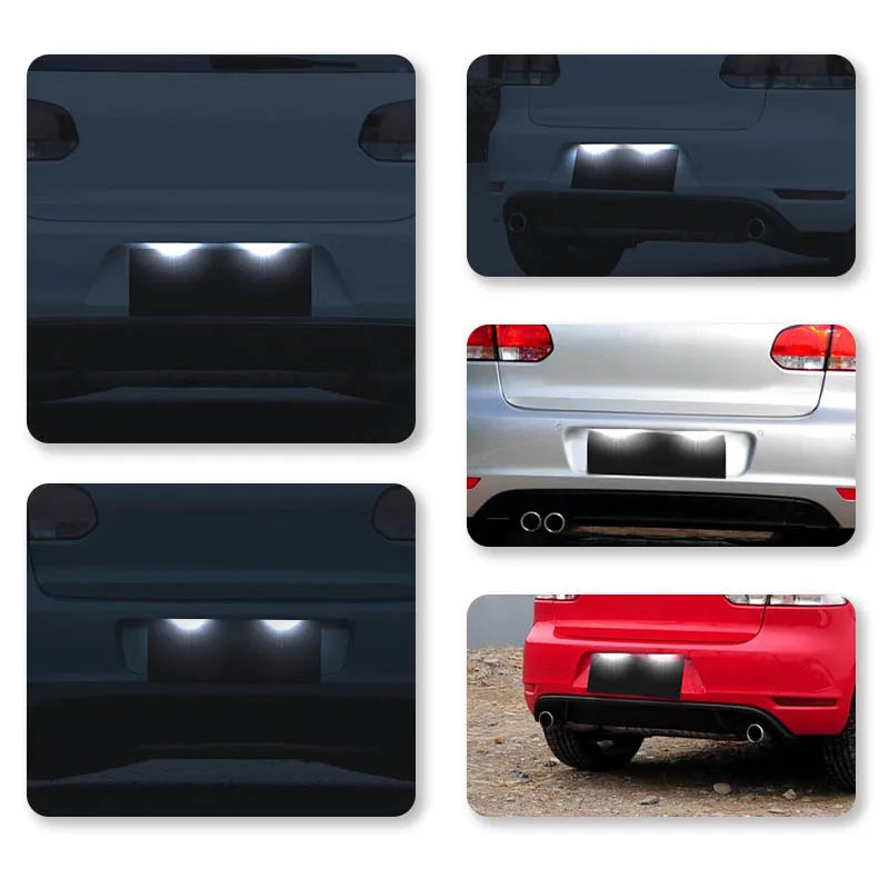 2pcs LED License Number Plate Light Lamp Car Lamp For VW Passat B6 CC Eos Golf 4 5 6 7 MK7 Polo Superb Seat Leon Altea