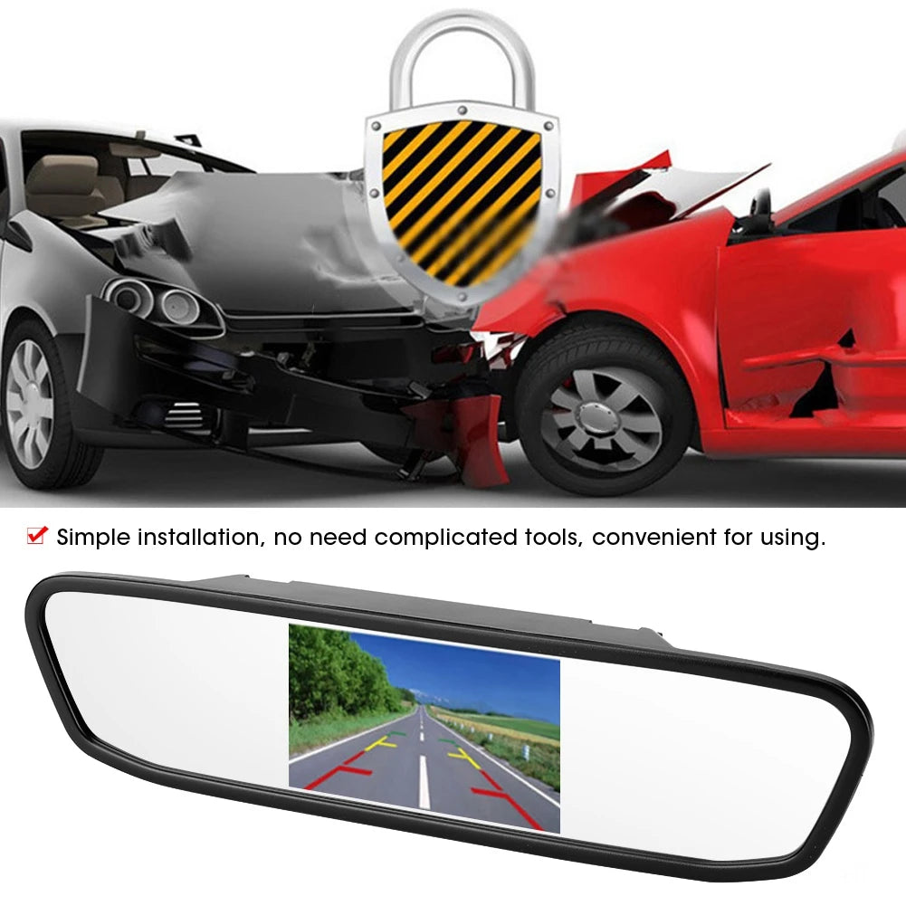 4.3in Car Monitor 4.3in Car Rearview Mirror Monitor HD -LCD Screen 2 Channels Video Input Car Monitor Rearview Mirror Monitor