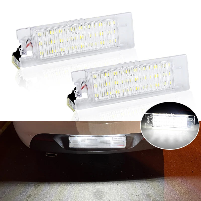 2Pcs LED License Plate Light For Opel Vectra C Astra J H Zafira B Insignia Corsa C D Meriva A Tigra B Canbus Number Plate Lamp